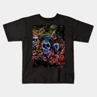 GHOST CAT SKULLS AND ROSES Kids T-Shirt